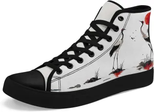 Women's High Top Sneakers Canvas Shoes Lace up Casual Tennis Shoes Fashion Flat Walking Shoe for Men
