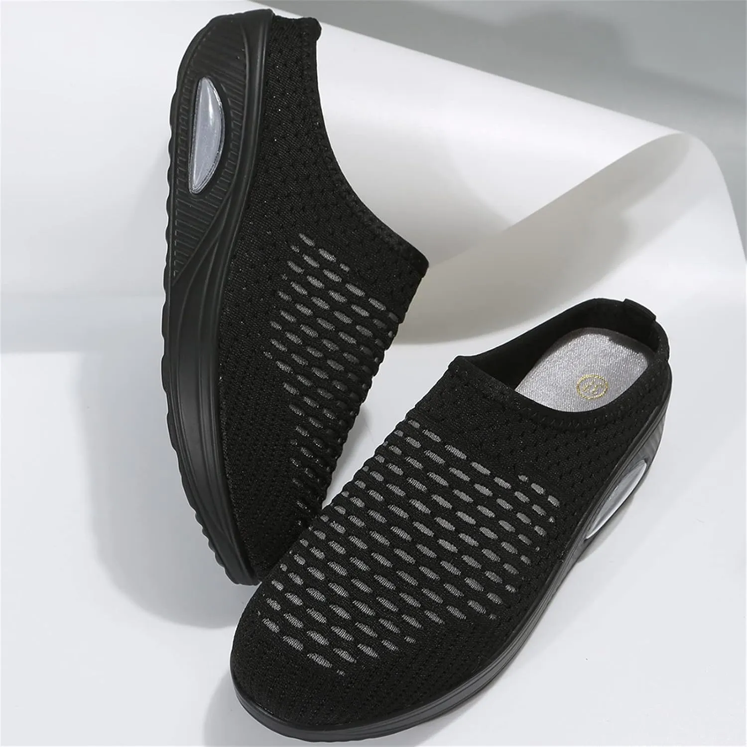 Women's Mules Clogs Shoes Breathable Mesh Wedge Walking Shoes Platform Sneakers Sport Sandals Casual Sneakers