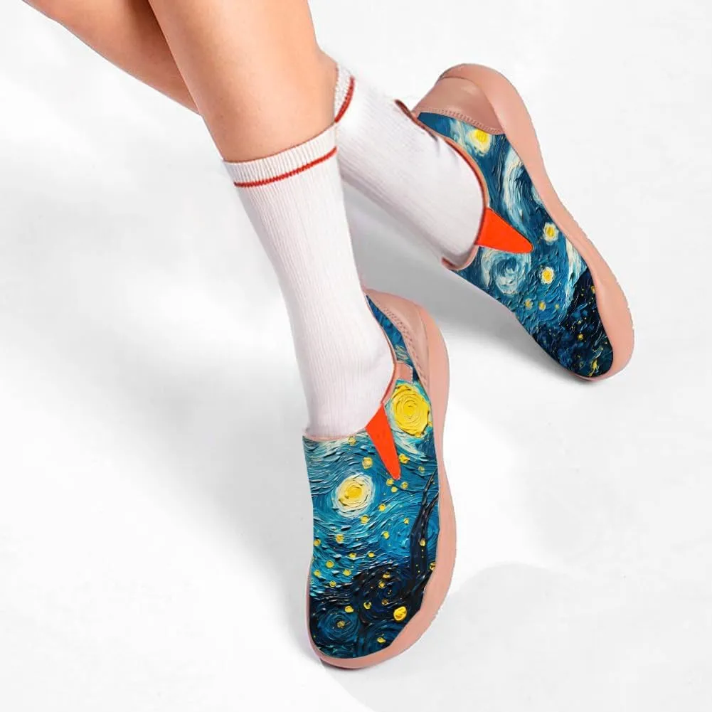 Women's Painted Shoes Outdoor Travel Loafers Comfortable Casual Slip-On Starry Sky Sneakers