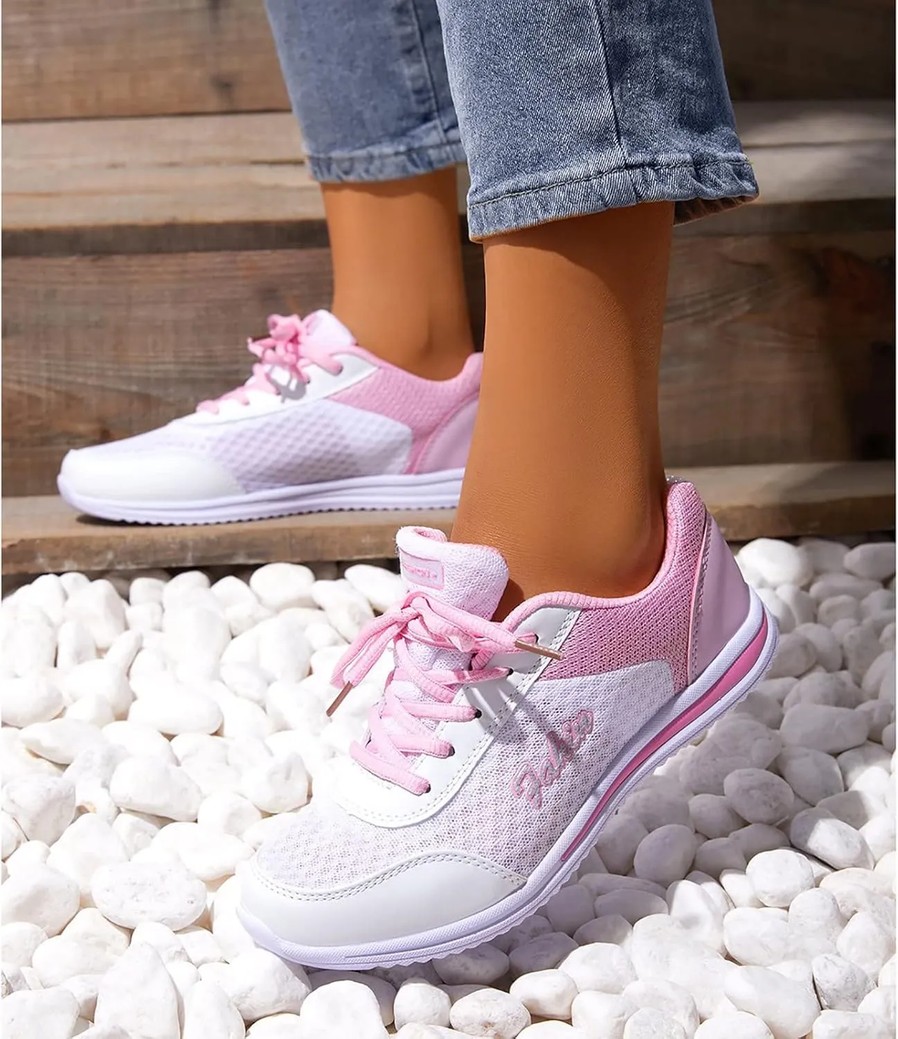 Womens Running Shoes Colorblock Casual Shoes Men Sneakers Women Trendy Comfortable Walking Shoes Slip On Shoes Gym Fitness Shoes for Ladies