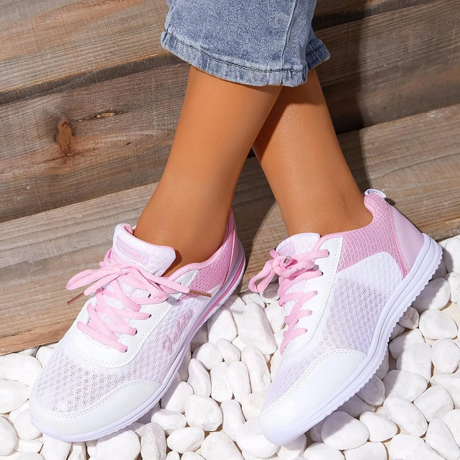 Womens Running Shoes Colorblock Casual Shoes Men Sneakers Women Trendy Comfortable Walking Shoes Slip On Shoes Gym Fitness Shoes for Ladies