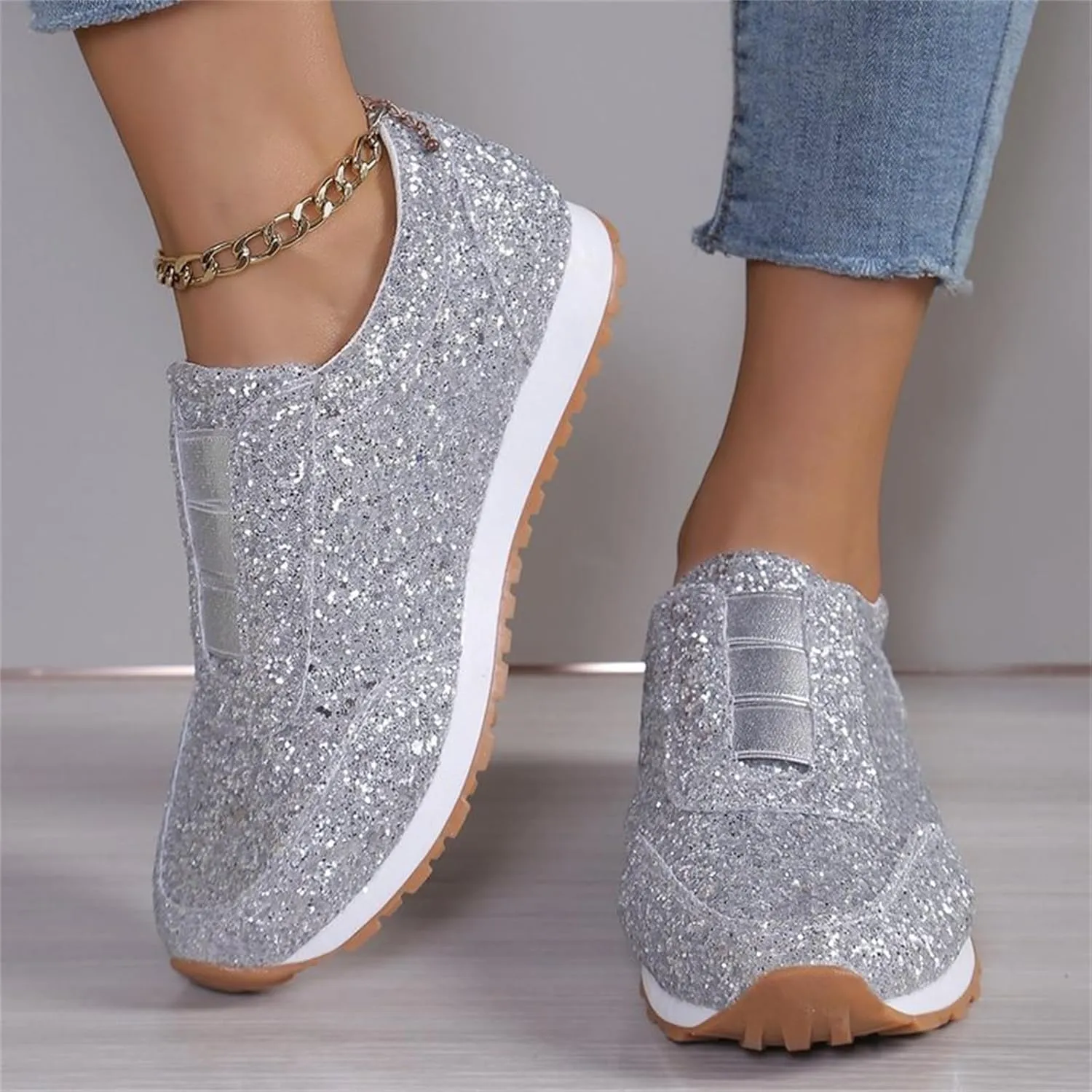 Womens Shoes Dressy Casual Slip On Sneakers Men Womens Loafers Wide Width Lightweight Cute Round Toe Christmas Dress Shoes for Women Round Toe Slip On Casual