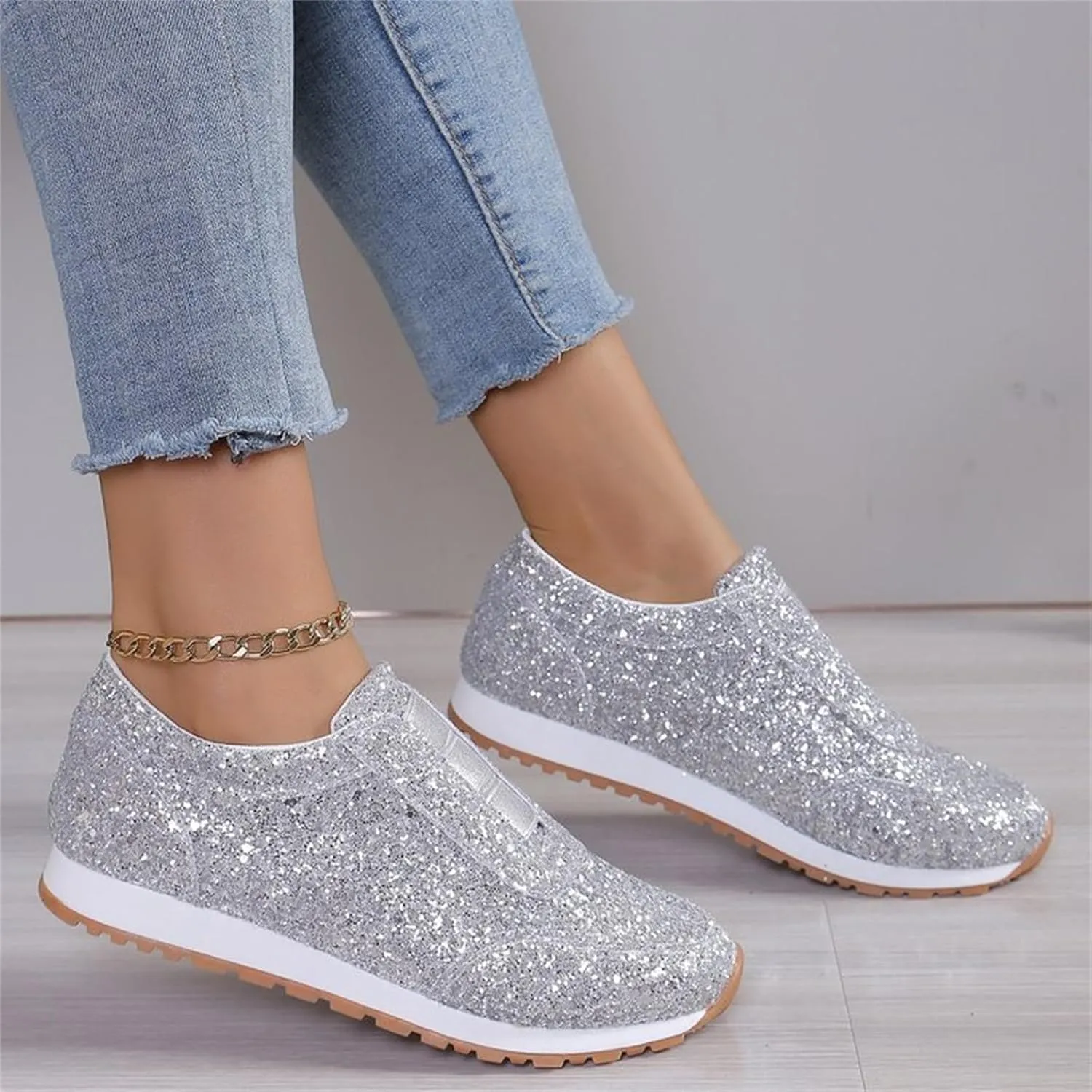 Womens Shoes Dressy Casual Slip On Sneakers Men Womens Loafers Wide Width Lightweight Cute Round Toe Christmas Dress Shoes for Women Round Toe Slip On Casual