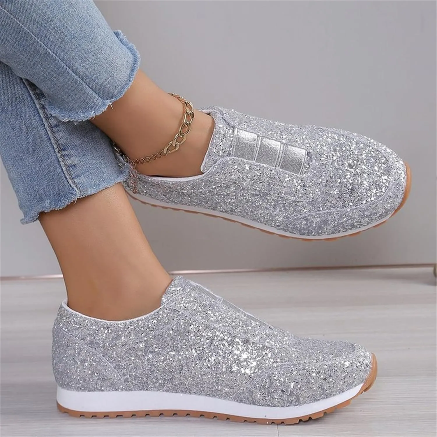 Womens Shoes Dressy Casual Slip On Sneakers Men Womens Loafers Wide Width Lightweight Cute Round Toe Christmas Dress Shoes for Women Round Toe Slip On Casual