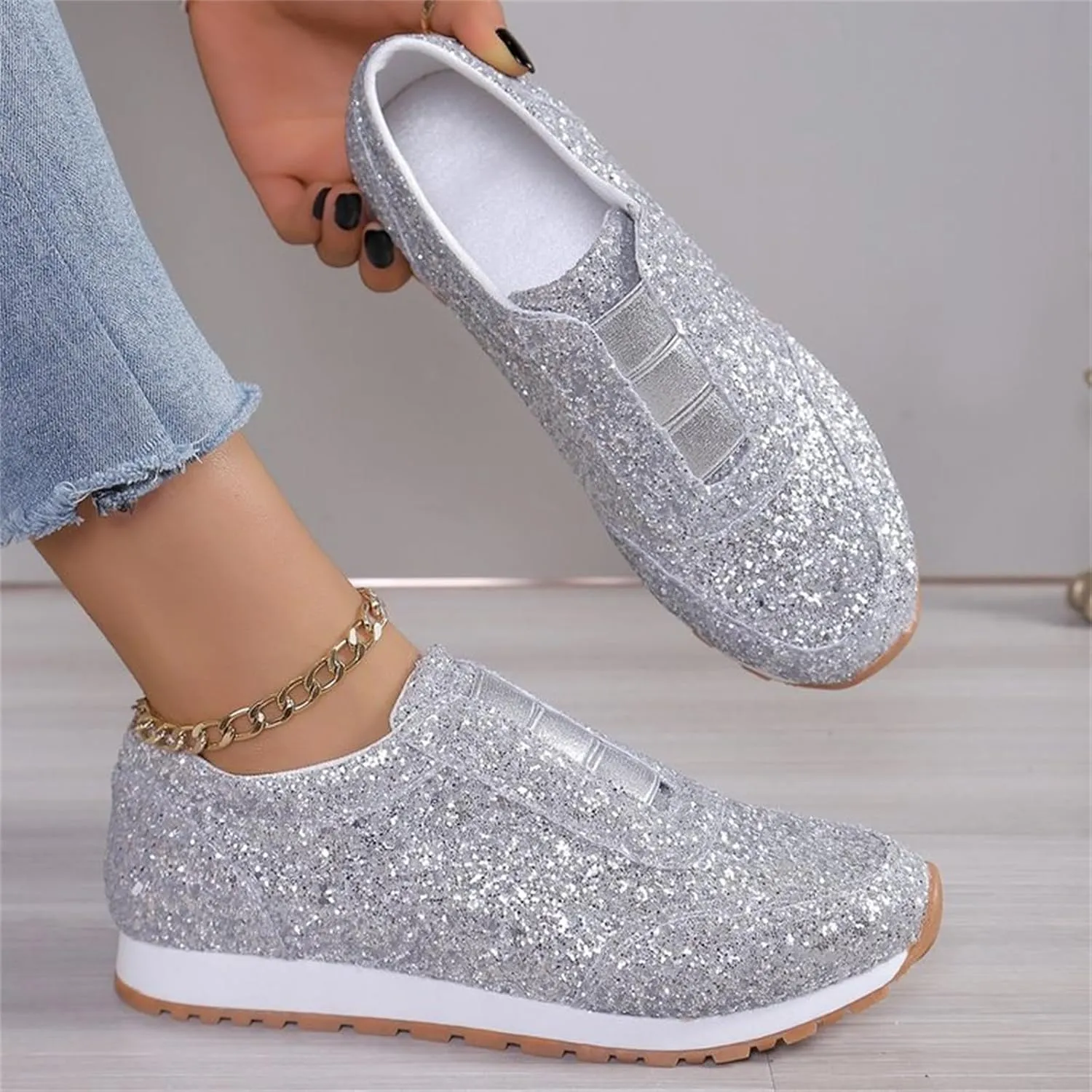 Womens Shoes Dressy Casual Slip On Sneakers Men Womens Loafers Wide Width Lightweight Cute Round Toe Christmas Dress Shoes for Women Round Toe Slip On Casual