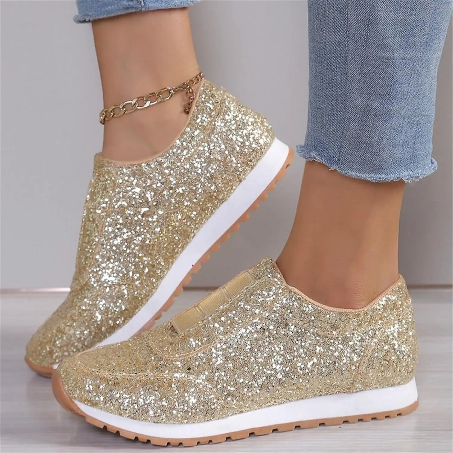 Womens Shoes Dressy Casual Slip On Sneakers Men Womens Loafers Wide Width Lightweight Cute Round Toe Christmas Dress Shoes for Women Round Toe Slip On Casual