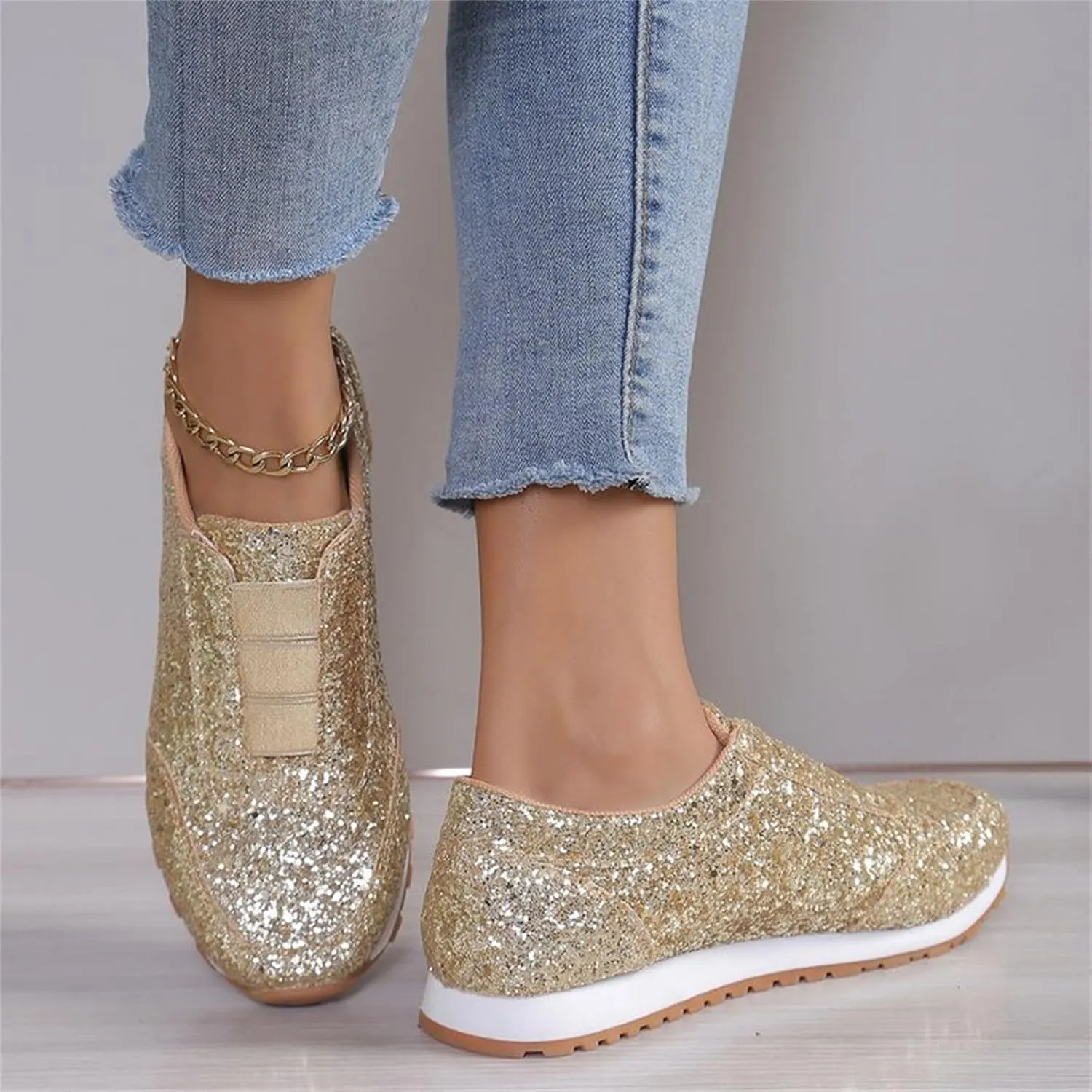 Womens Shoes Dressy Casual Slip On Sneakers Men Womens Loafers Wide Width Lightweight Cute Round Toe Christmas Dress Shoes for Women Round Toe Slip On Casual