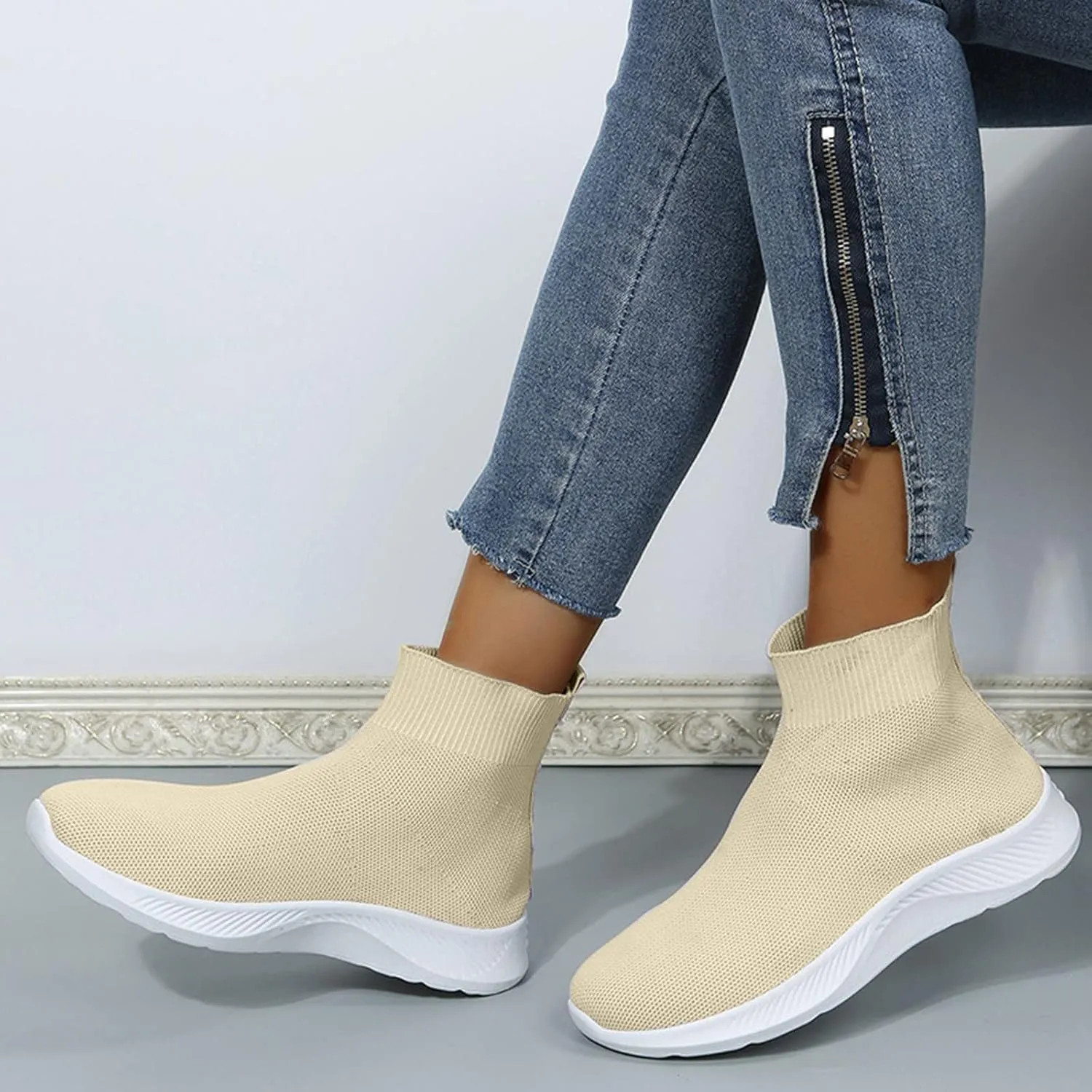 Womens Slip On Sneakers Casual Comfortable Walking Shoes Lightweight Canvas Flats Breathable Mesh Non Slip Loafers