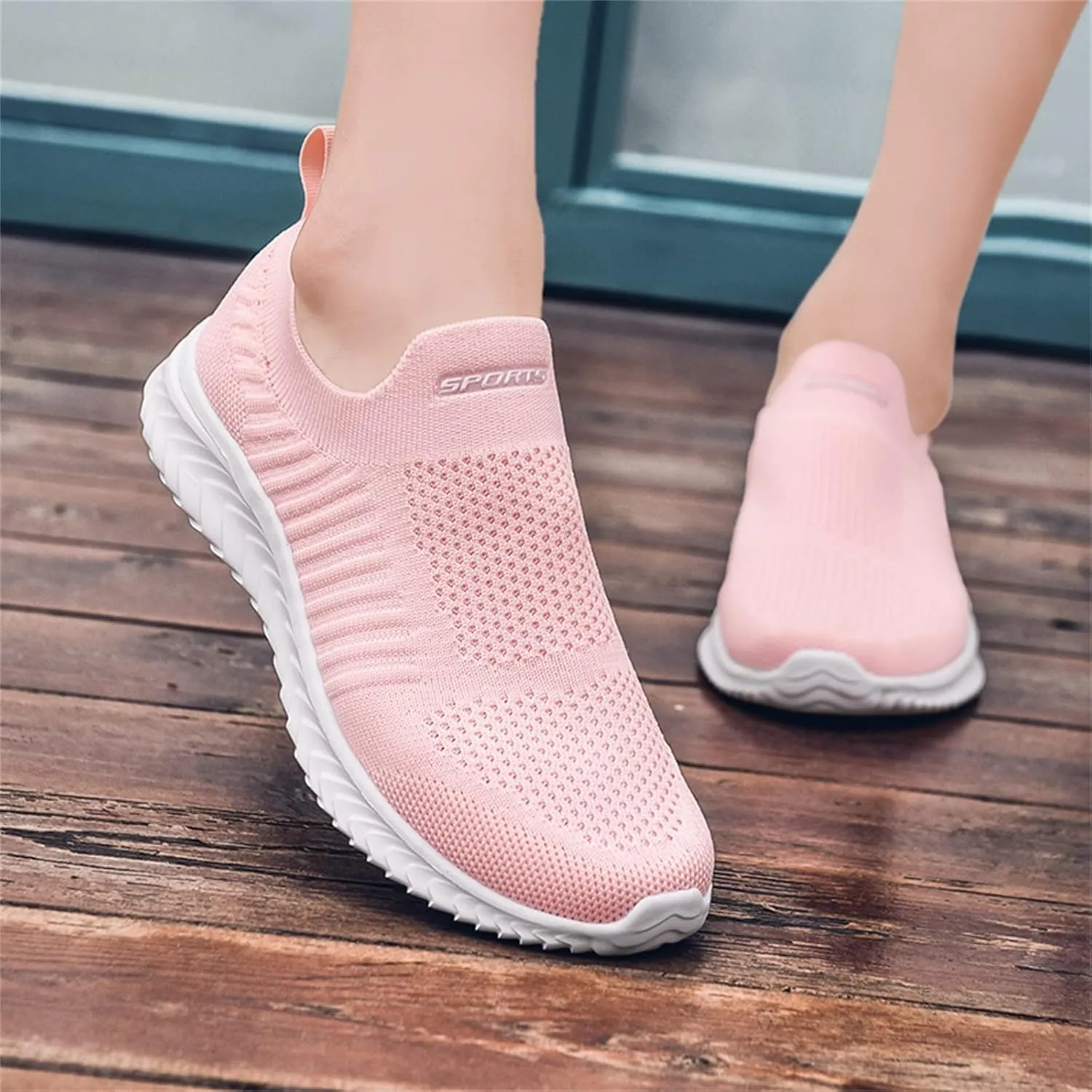 Womens Slip On Sneakers Casual Comfortable Walking Shoes Lightweight Canvas Flats Breathable Mesh Non Slip Loafers
