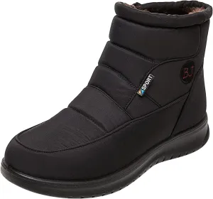 Womens Snow Boots Black Slip On Snow Boots for Ladies Women Winter Snow Boots Warm Fur Lined Shoes Snow Women Non Slip Work Shoes Women Men's Winter Booties