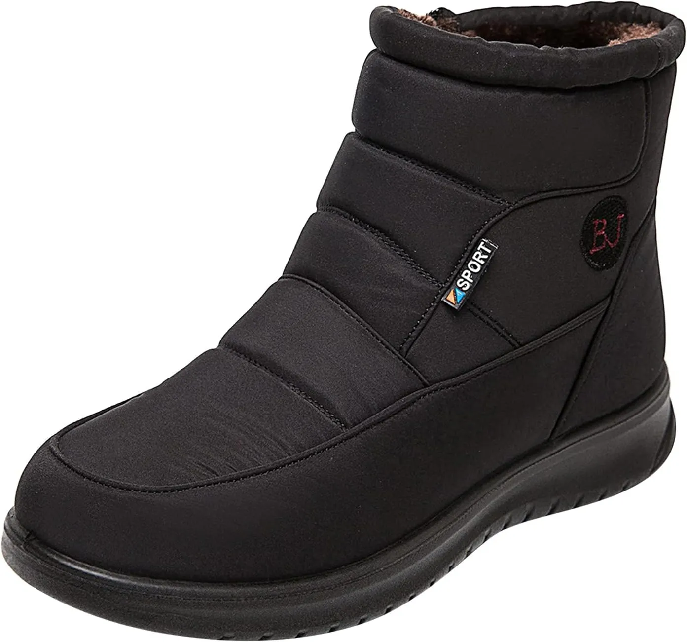 Womens Snow Boots Black Slip On Snow Boots for Ladies Women Winter Snow Boots Warm Fur Lined Shoes Snow Women Non Slip Work Shoes Women Men's Winter Booties