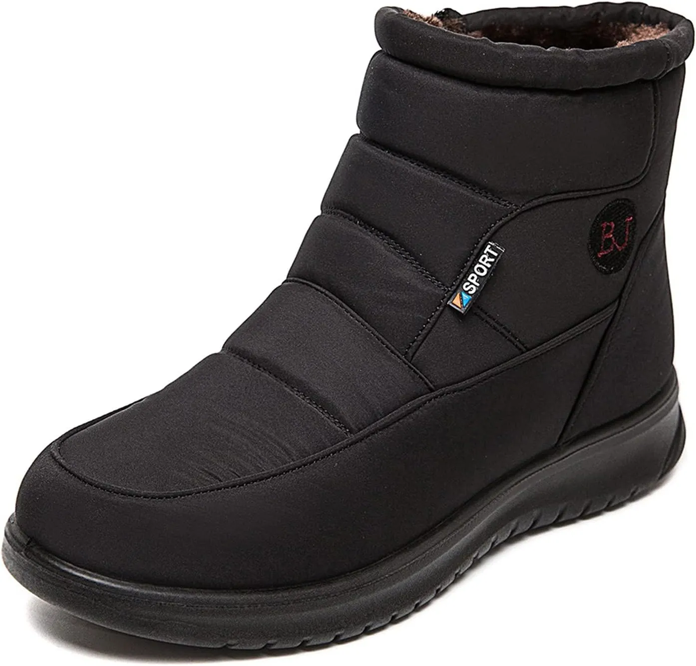 Womens Snow Boots Black Slip On Snow Boots for Ladies Women Winter Snow Boots Warm Fur Lined Shoes Snow Women Non Slip Work Shoes Women Men's Winter Booties