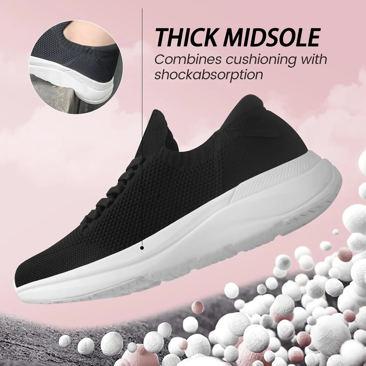 Womens Walking Running Shoes Non Slip Tennis Shoes Lightweight Breathable Mesh Workout Athletic Sneakers