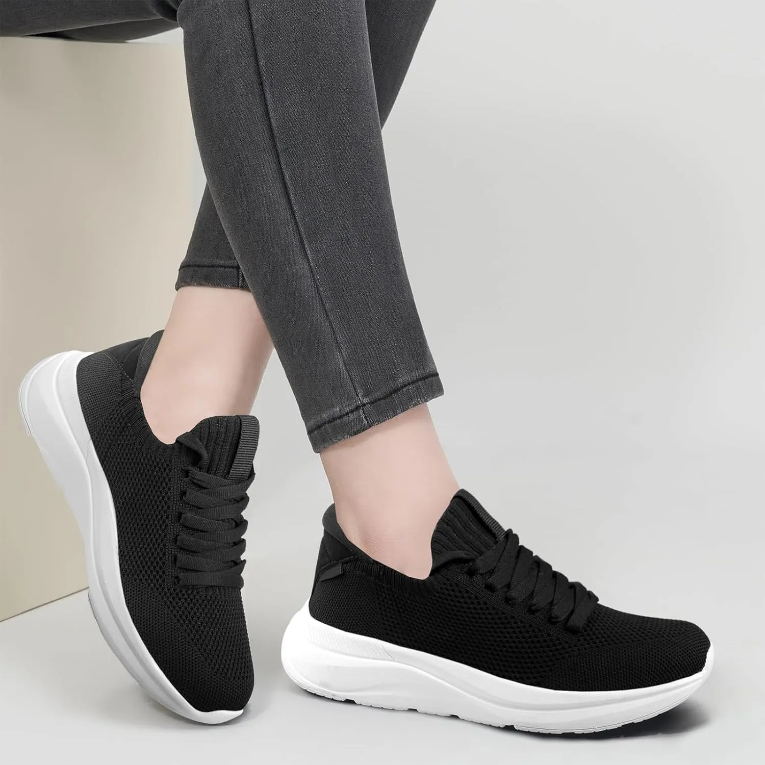 Womens Walking Running Shoes Non Slip Tennis Shoes Lightweight Breathable Mesh Workout Athletic Sneakers