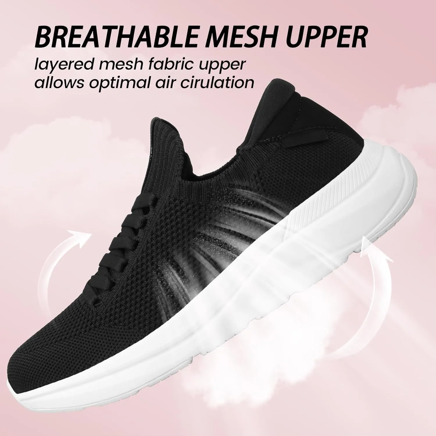 Womens Walking Running Shoes Non Slip Tennis Shoes Lightweight Breathable Mesh Workout Athletic Sneakers