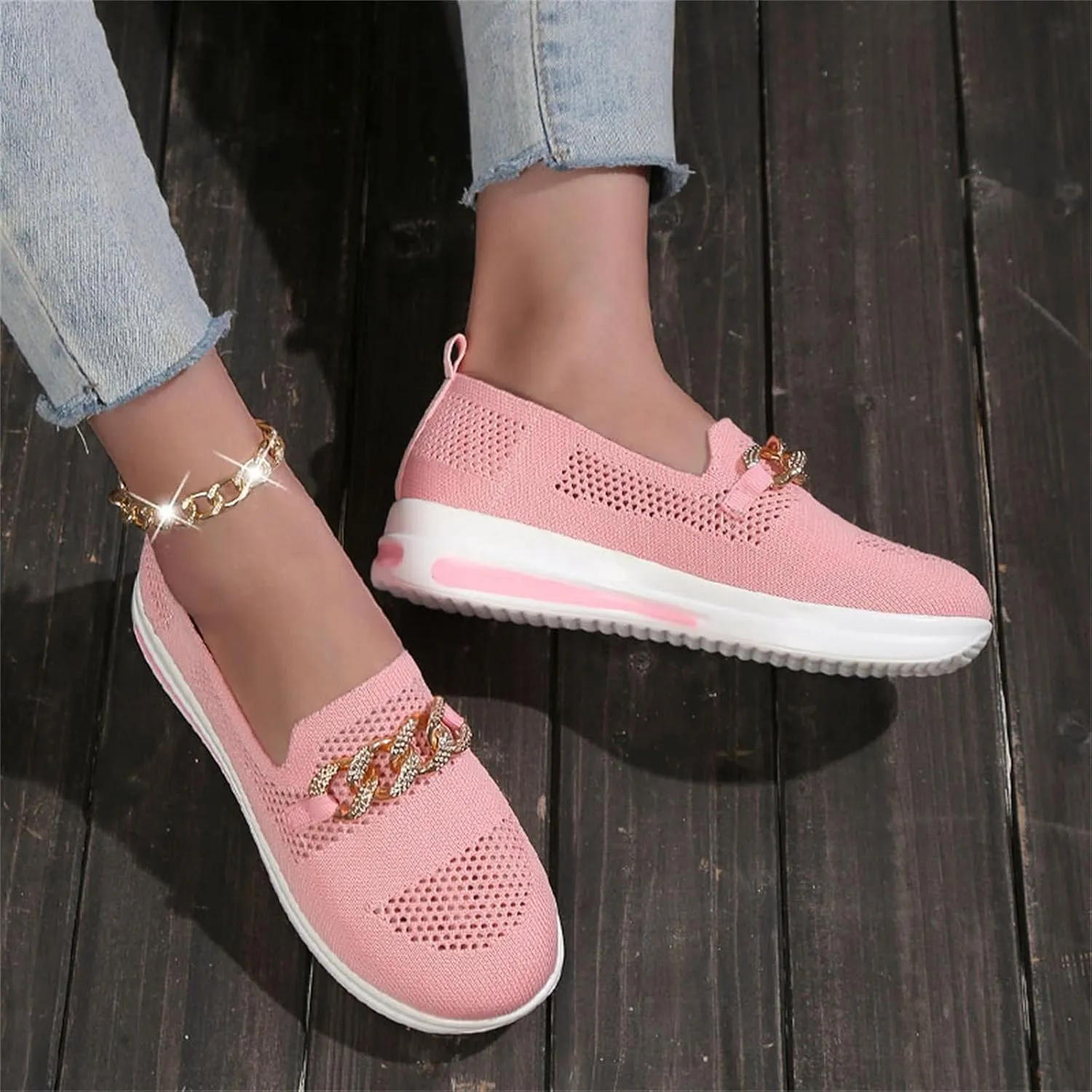 Womens Walking Shoes Trendy Orthopedic Shoes Breathable Mesh Loafers Wide Walking Sneakers Lightweight Non Slip Shoes