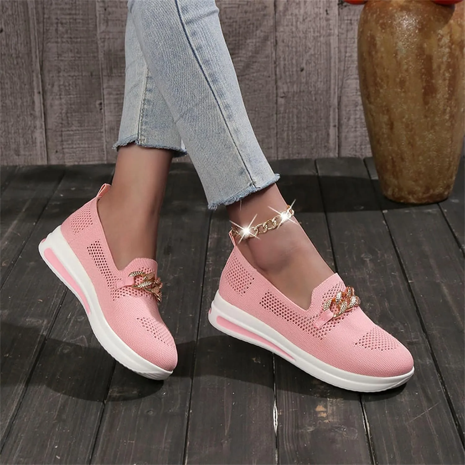 Womens Walking Shoes Trendy Orthopedic Shoes Breathable Mesh Loafers Wide Walking Sneakers Lightweight Non Slip Shoes