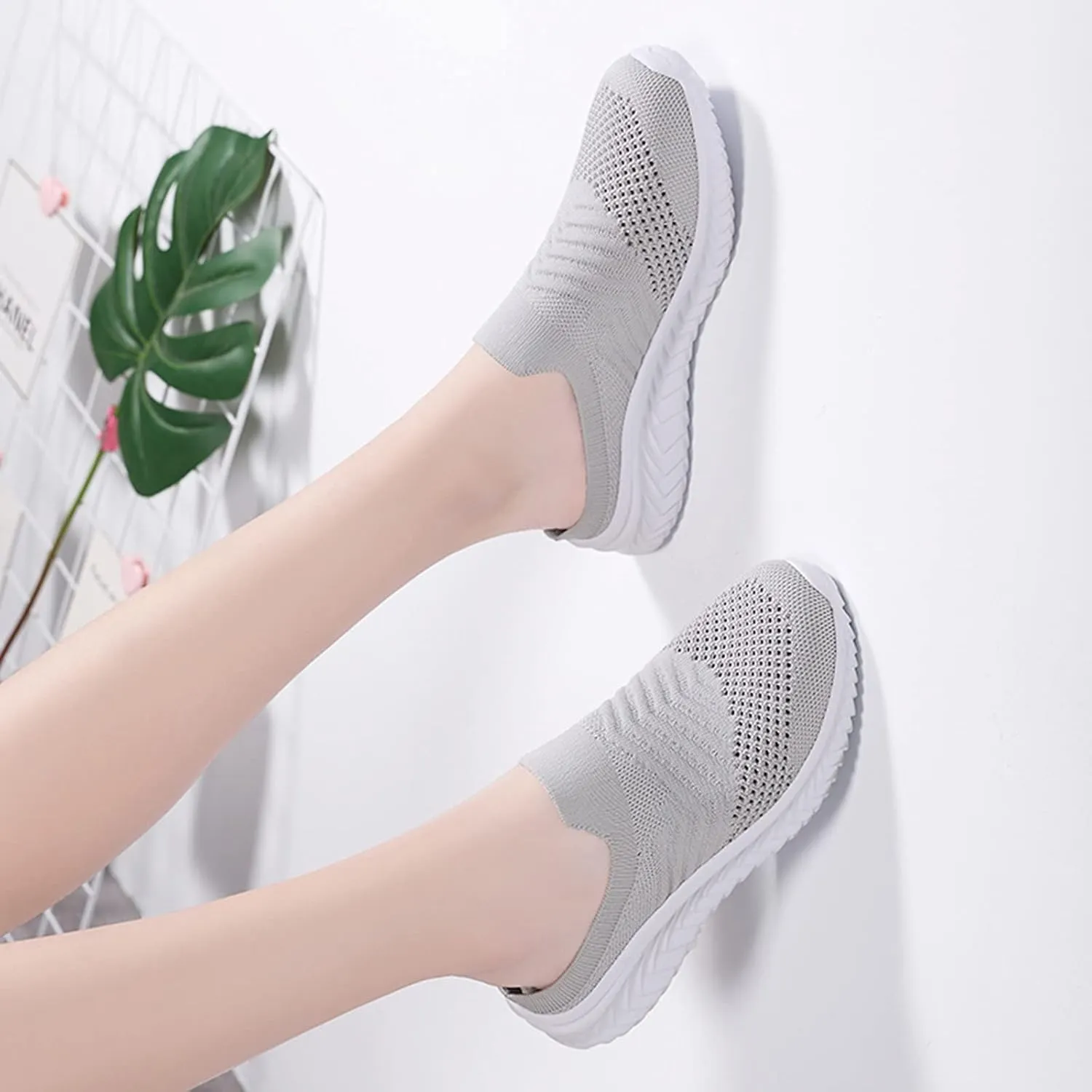 Women's White Fashion Sneakers Platform Sneakers for Women Fashion Flat Shoes for Women Comfortable Dressy Slip on Womens Loafers Wide Width Womens Slip On Sneakers