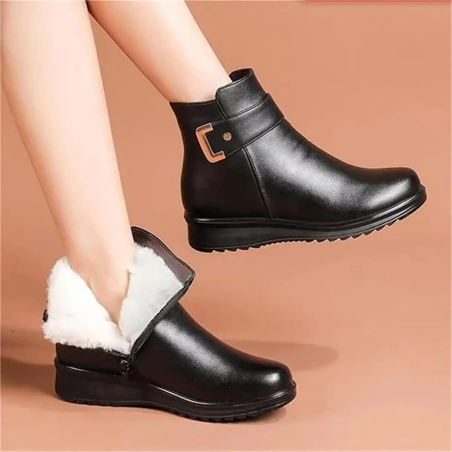 Womens Winter Boots Ankle Women's Slip On Snow Boots Womens Snow Boots Winter Warm Ankle Boots Thermal Shoes for Women Hiking Shoes Women Men Winter Booties