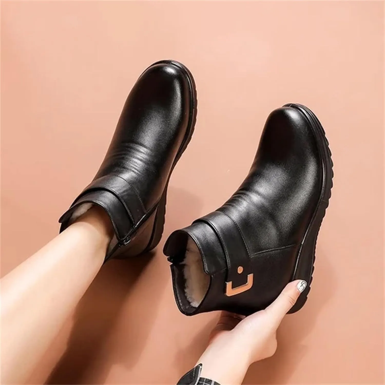 Womens Winter Boots Ankle Women's Slip On Snow Boots Womens Snow Boots Winter Warm Ankle Boots Thermal Shoes for Women Hiking Shoes Women Men Winter Booties