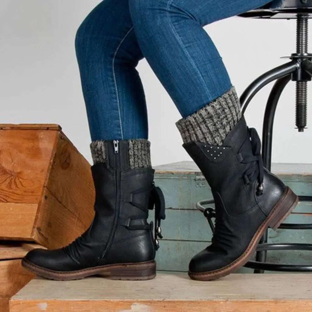 Women's Winter Shoes Waterproof Hiking Boots Work Mid-Calf Boots Platform Warm Outdoor Boots Duck Boots Women