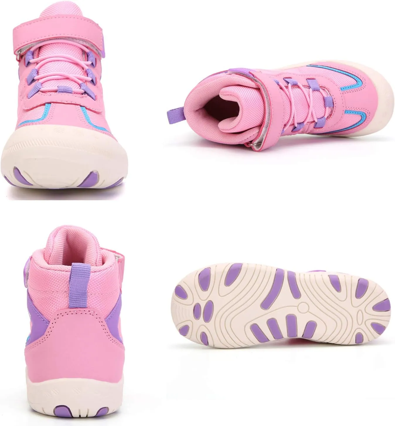 YUKTOPA Kids Boys Girls Outdoor Hiking Boots Breathable Anti-Slip Water Resistant Ankle Walking Trekking Shoes