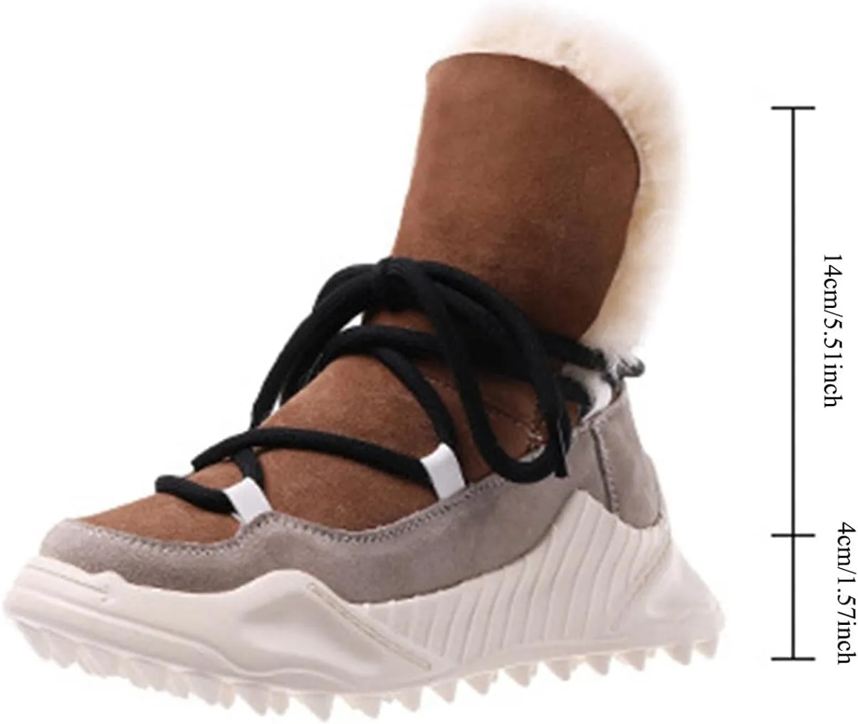 ZBYY Snow Boots for Womens,Winter Waterproof Mid Calf Booties Fur Lined Warm Outdoor Skiing Hiking Boots for Women