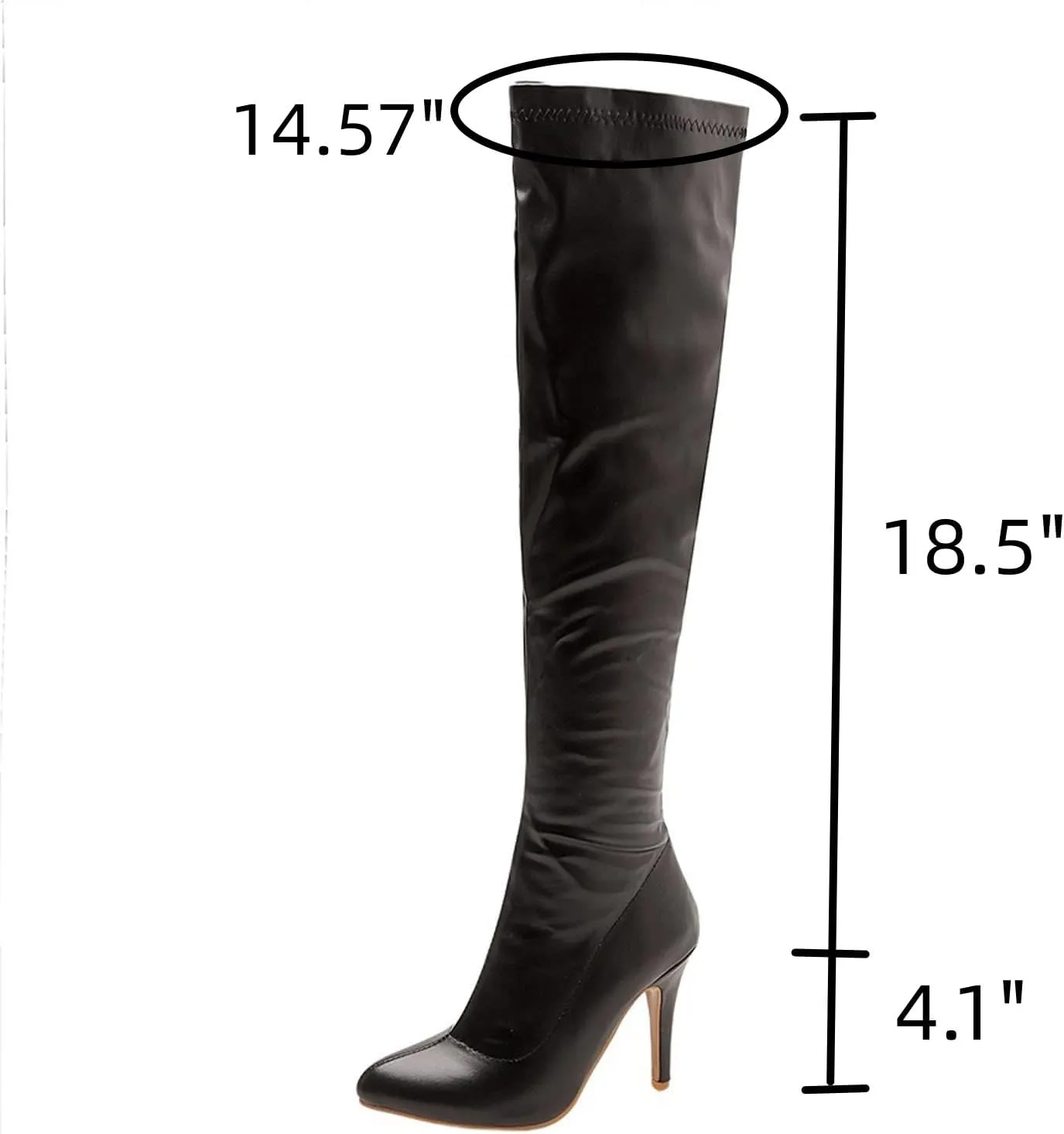 ZDLJYL Women's Thigh High Boots Over The Knee Boot Shoes Autumn Winter Stretch Pointed Toe Stiletto High-Heeled Sexy Ladies Boots