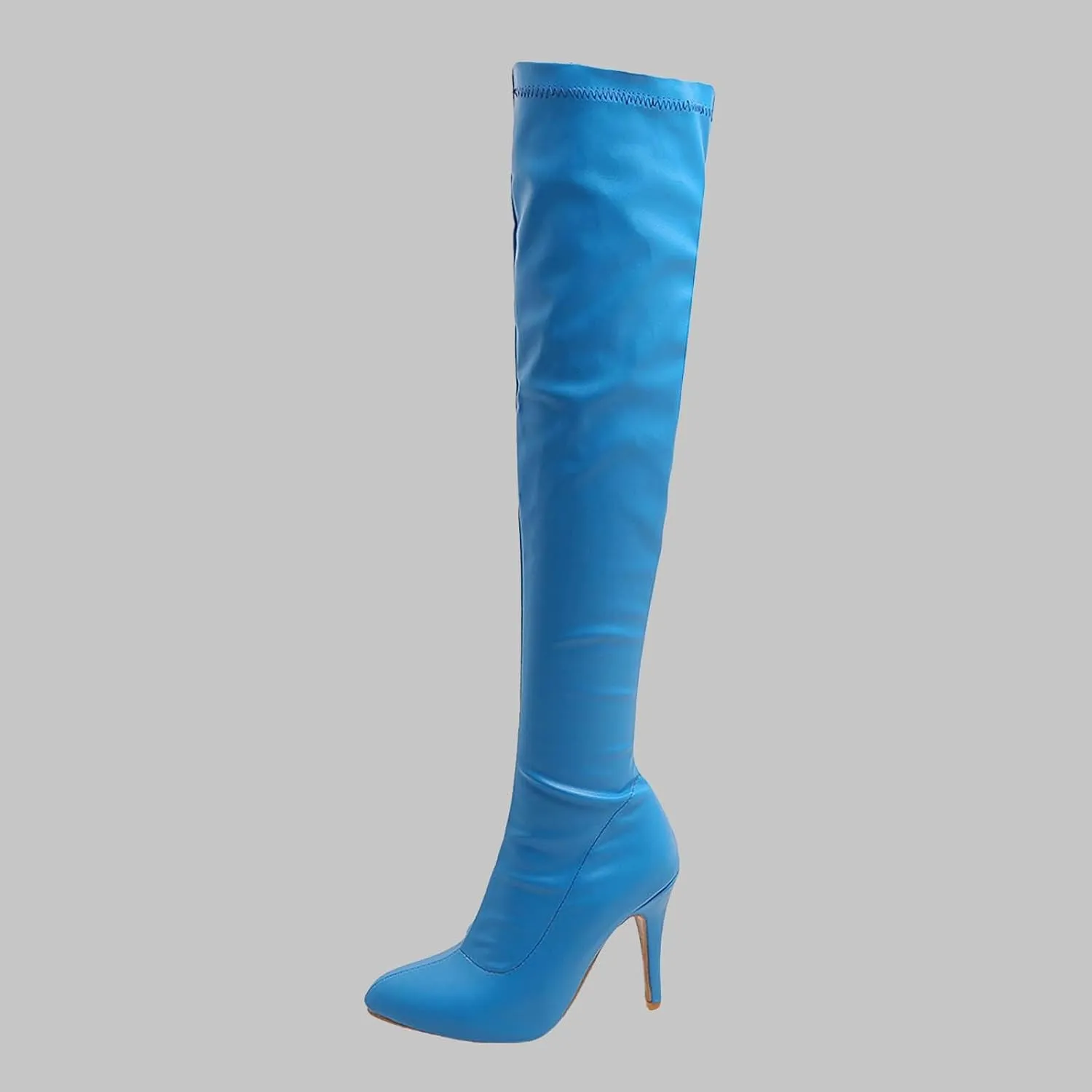 ZDLJYL Women's Thigh High Boots Over The Knee Boot Shoes Autumn Winter Stretch Pointed Toe Stiletto High-Heeled Sexy Ladies Boots